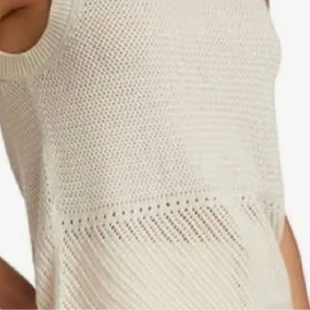Ramy Brook Cream Knit Fringe Tank Top - Picture 3 of 8
